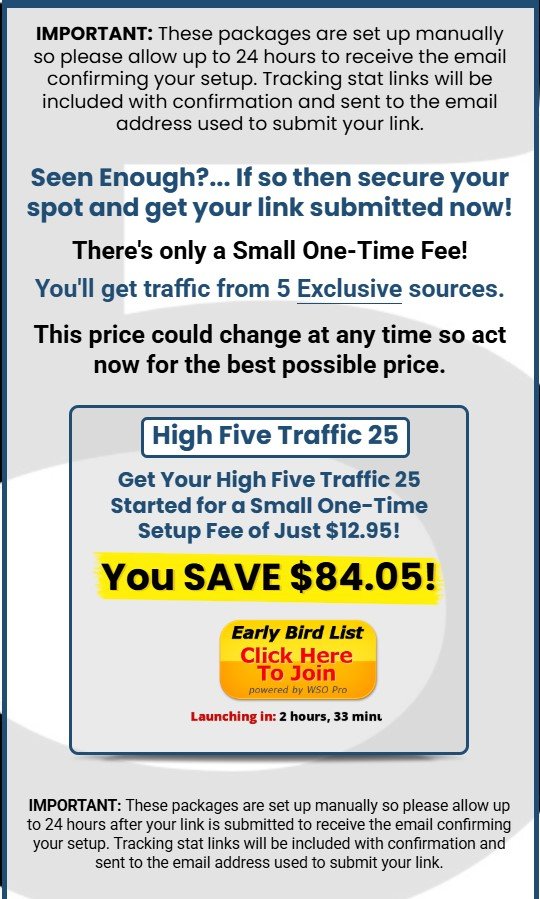 High Five Traffic 25 Review