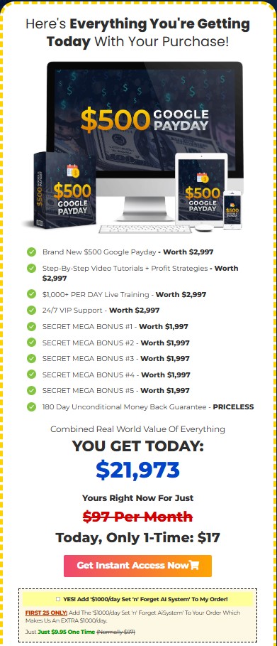 $500 Google Payday Review 2025