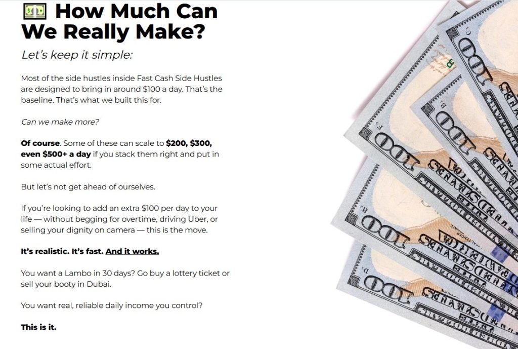 Fast Cash Side Hustles Review 2025