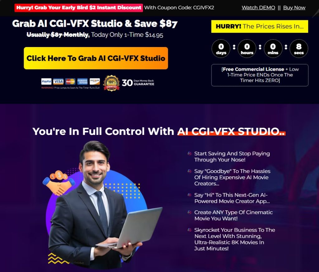 CGI-VFX Studio Review: Create Stunning 8K CGI Movies in 60 Seconds with No Skills 11 Screenshot 16 9