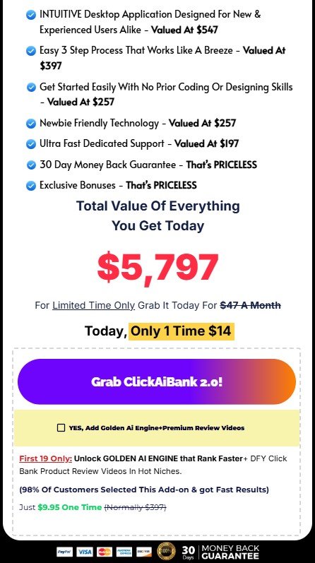 ClickAiBank 2.0 Review 2025