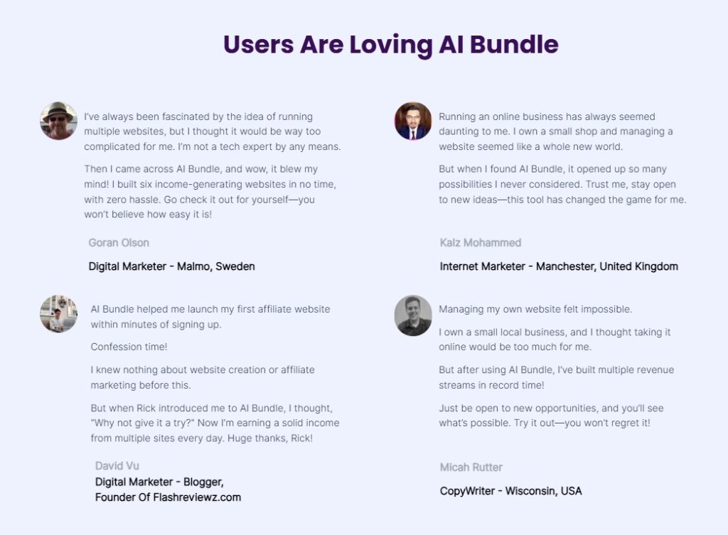 AI Bundle Review: Build 6 Profitable Websites + Training in 1 Click 14 AI Bundle Review