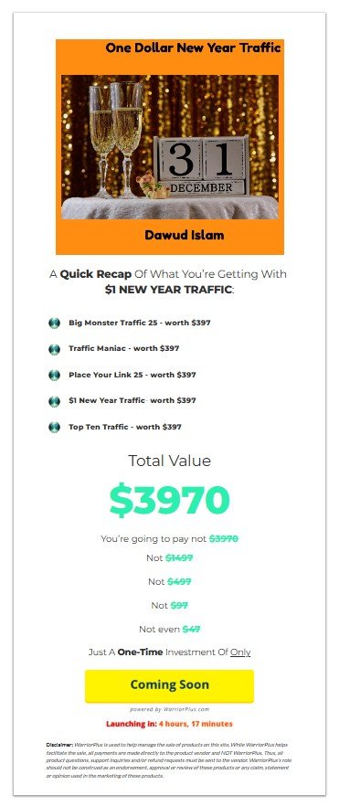 One Dollar New Year Traffic Review