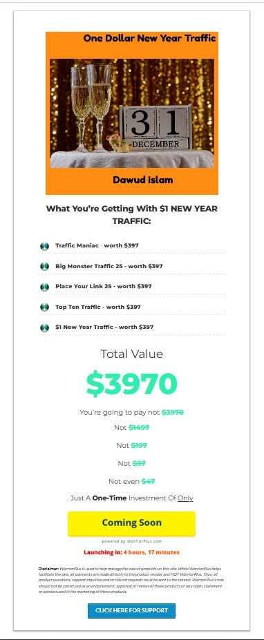 One Dollar New Year Traffic Review