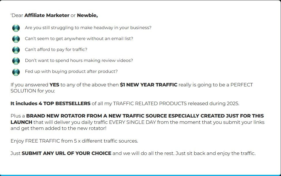 One Dollar New Year Traffic Review