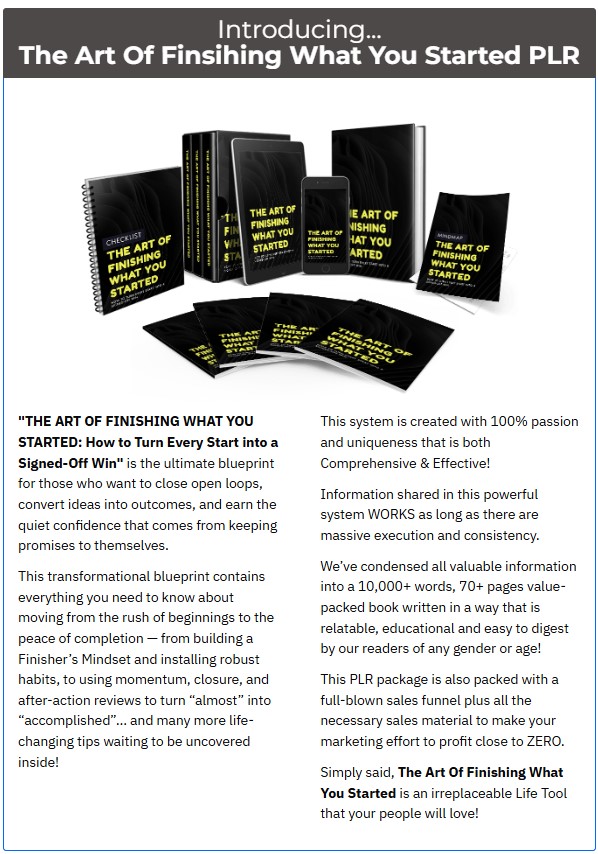 The Art Of Finishing Review for Online Business Growth 6 The Art Of Finishing Review