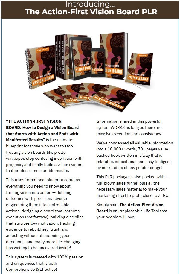 Plr The Action First Vision Board Review