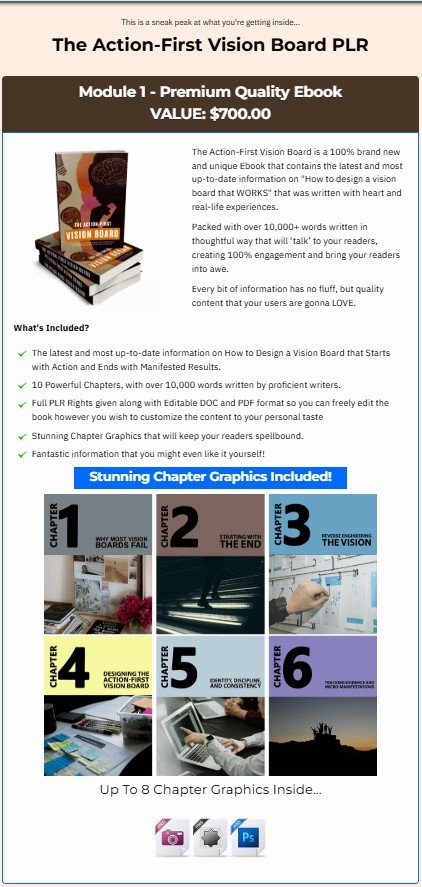 Plr The Action First Vision Board Review