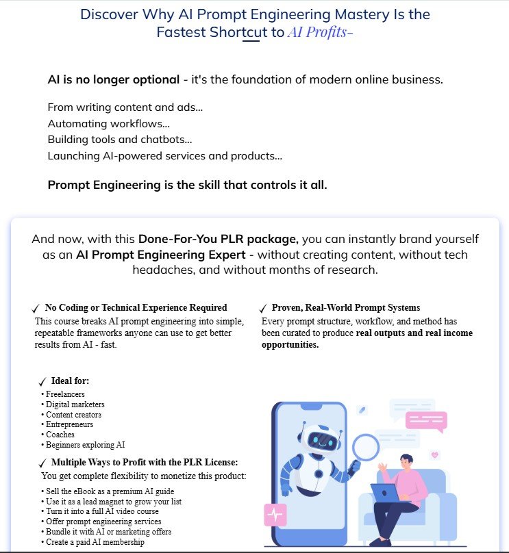 AI Prompt Engineering Mastery With PLR Review