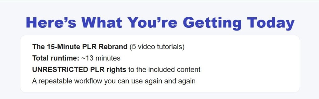 The 15-Minute PLR Rebrand Review