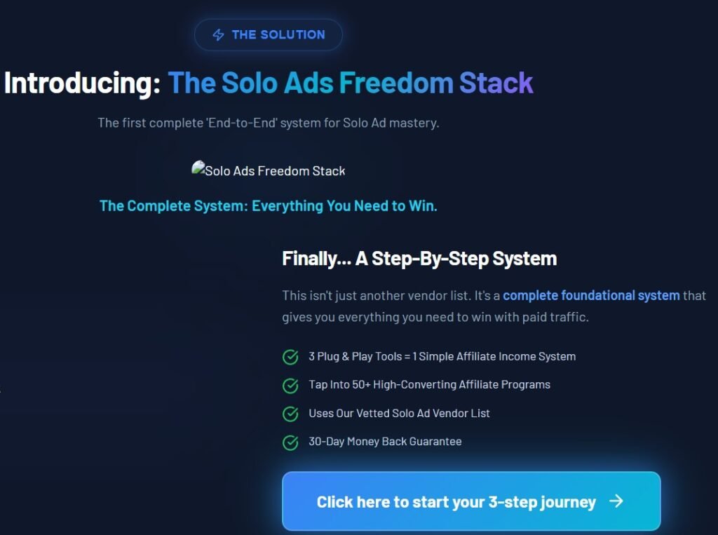 Solo Ads Freedom Stack Review