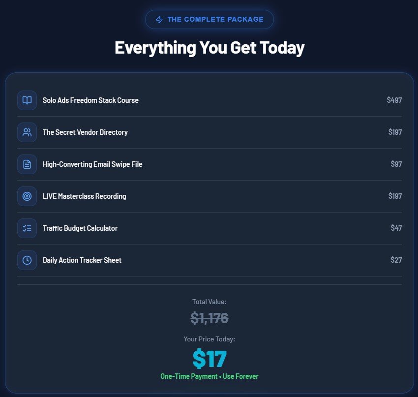 Solo Ads Freedom Stack Review