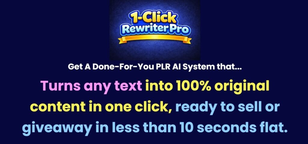 1-Click Rewriter Pro Review